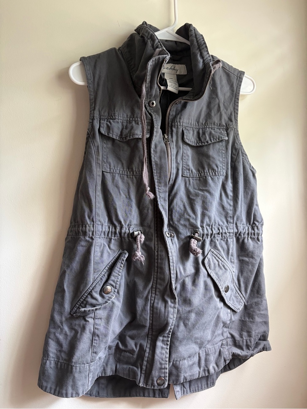 Sebby Utility Vest Grey Military Field Jacket Sleeveless Medium Hiking Camping
